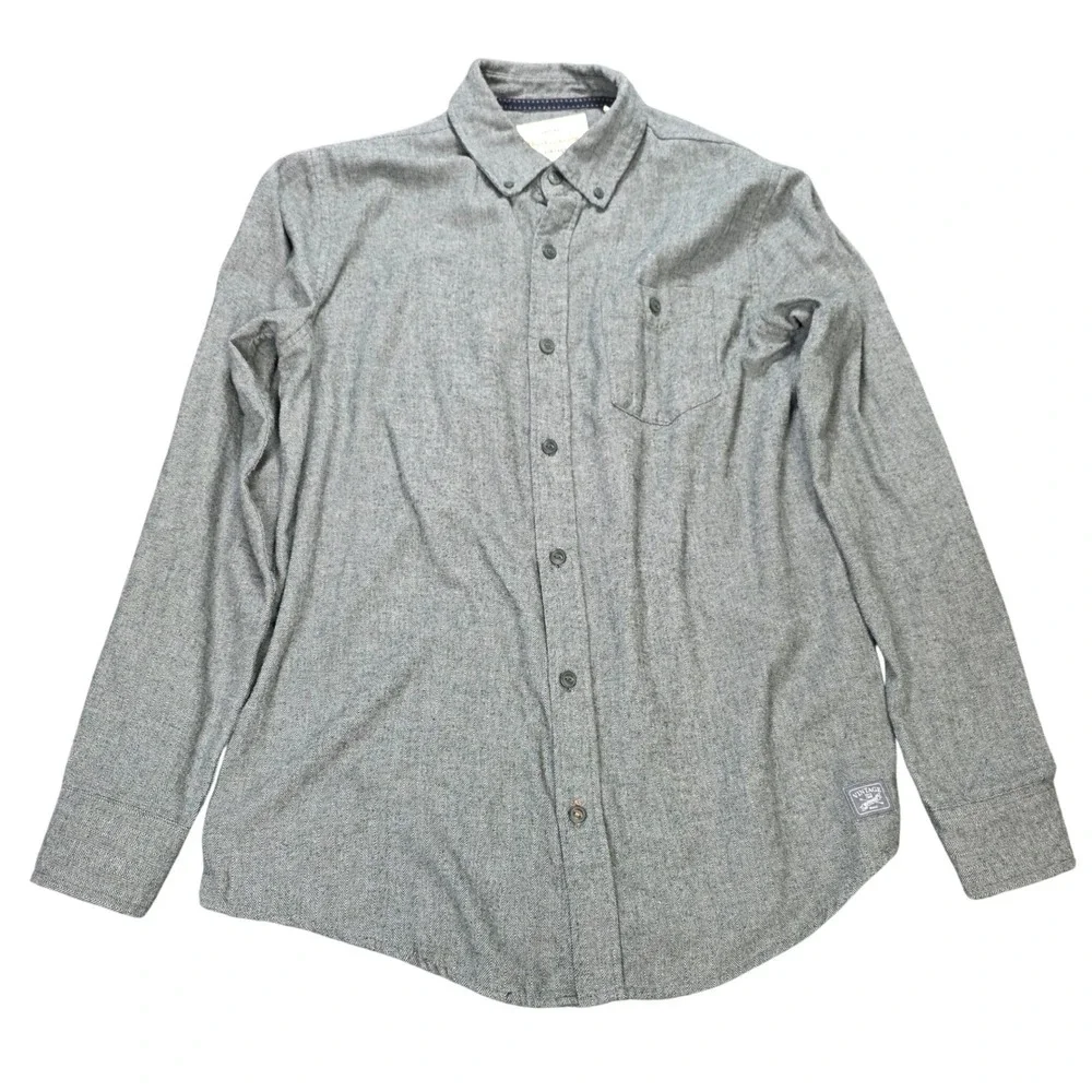 Original Weatherproof Vintage Button Down Shirt Men's Size‎ M Grey Herringbone